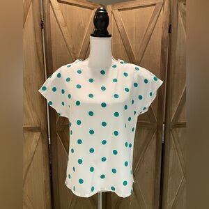 Units Polka Dot Women's 12 Top - White and Green Y2K preppy goth